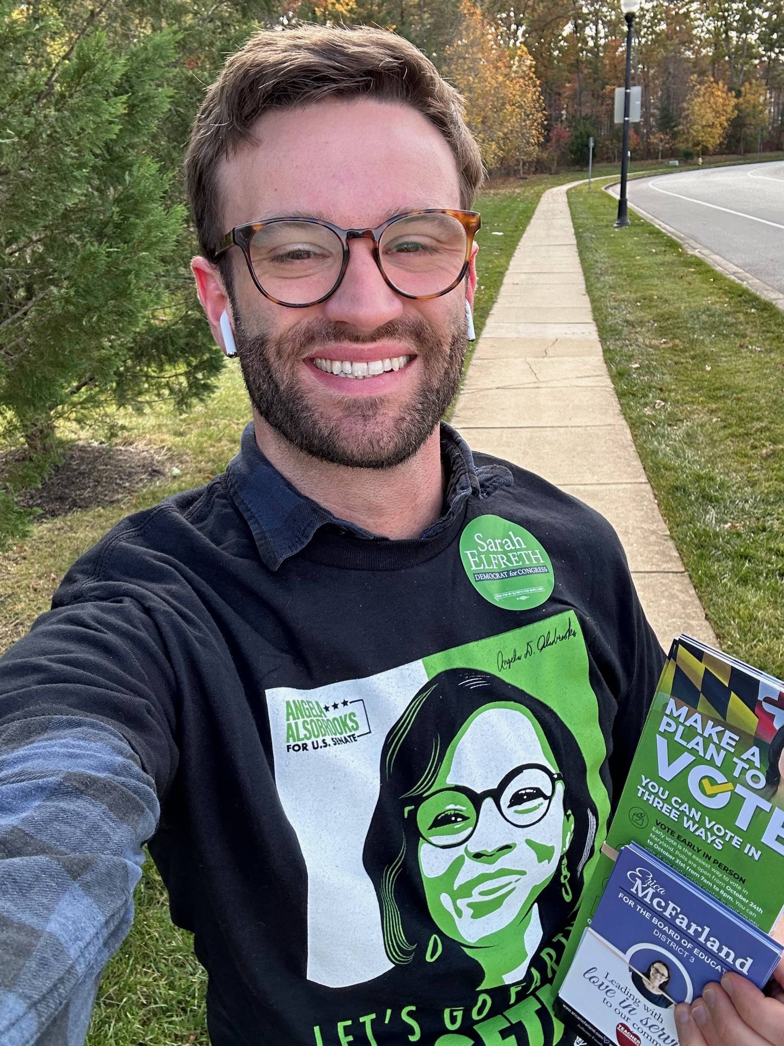 A portrait of Spencer Dixon canvassing